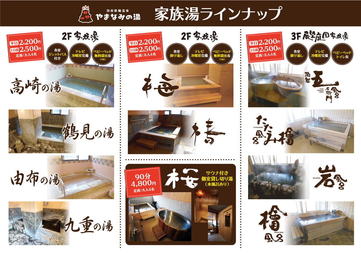 家族湯ラインナップ